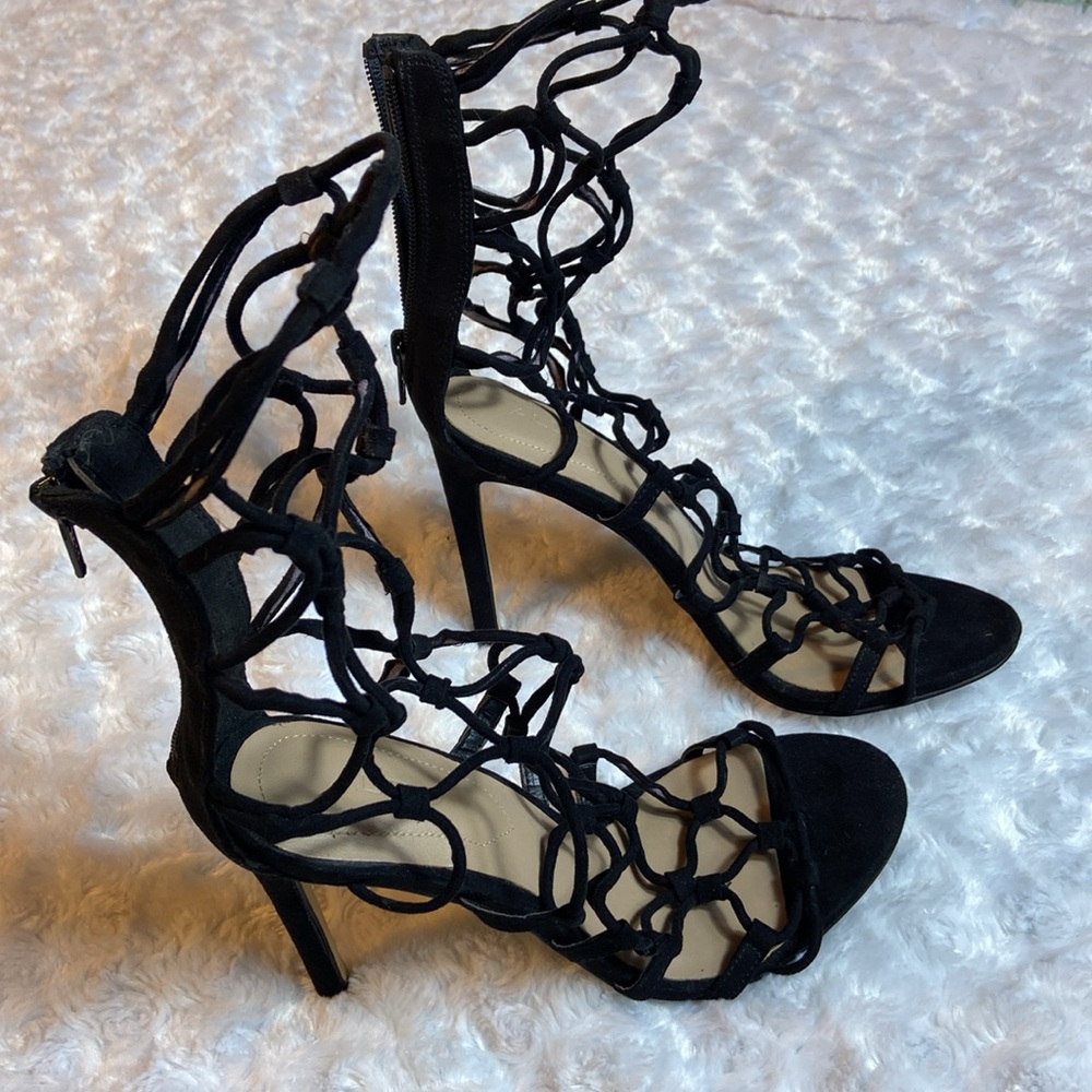 Party feminine suede 4” High Heel lace boots by Alto Size 8 Used